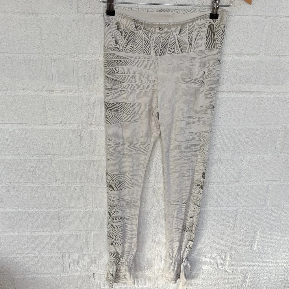Psylo Streetwear Stylish Patterned White Gray Legging sz XS